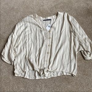 Abercrombie and Fitch tie front button top